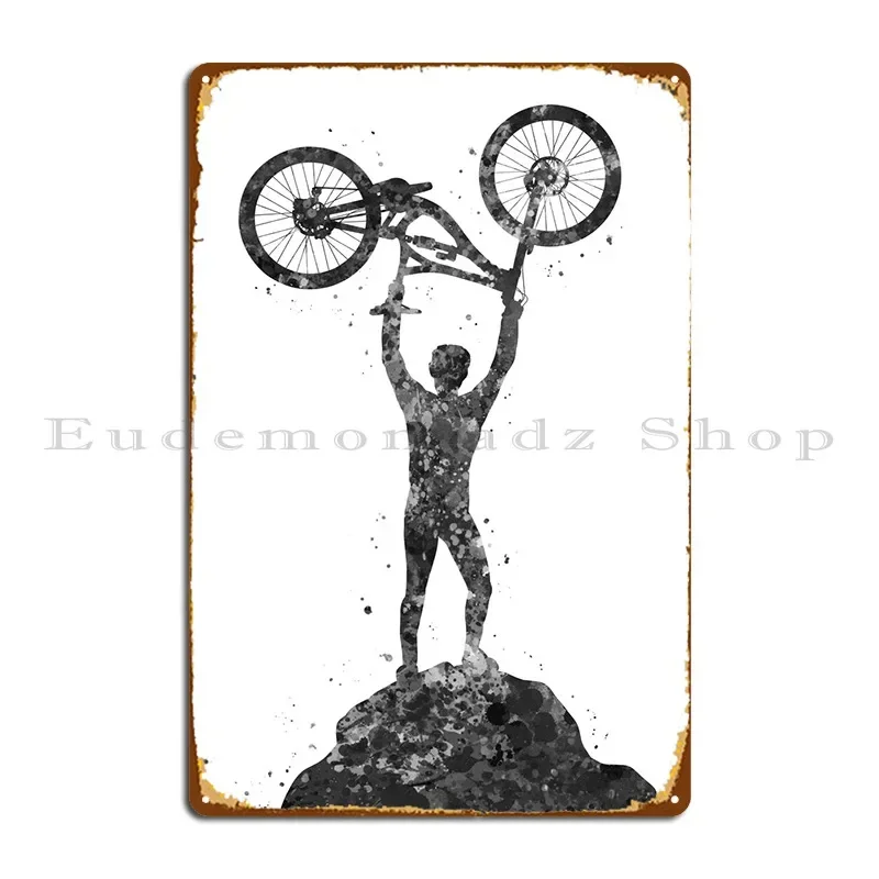Mountain Biking Europe - Placa metálica de bicicleta de montaña